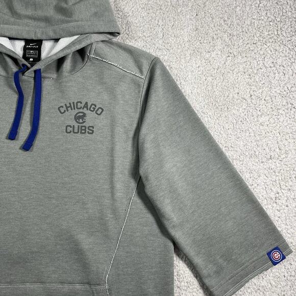 Chicago Cubs Hoodie Mens S Nike Dri-Fit 3/4 Sleeve Sweatshirt Baseball MLB Team - Picture 10 of 12